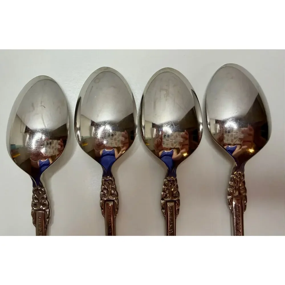Oneida Heirloom Rembrandt Teaspoons 6” Stainless Vintage Set of 4